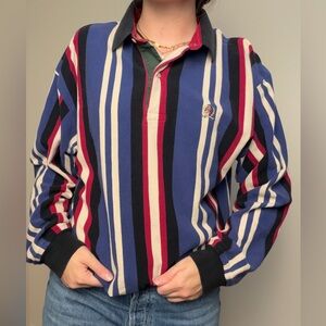 Vintage y2k 90s style Tommy Hilfiger stripe rugby polo long sleeve XL